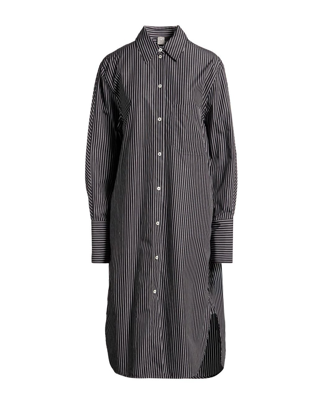 Totême Gray Midi Dress Organic Cotton