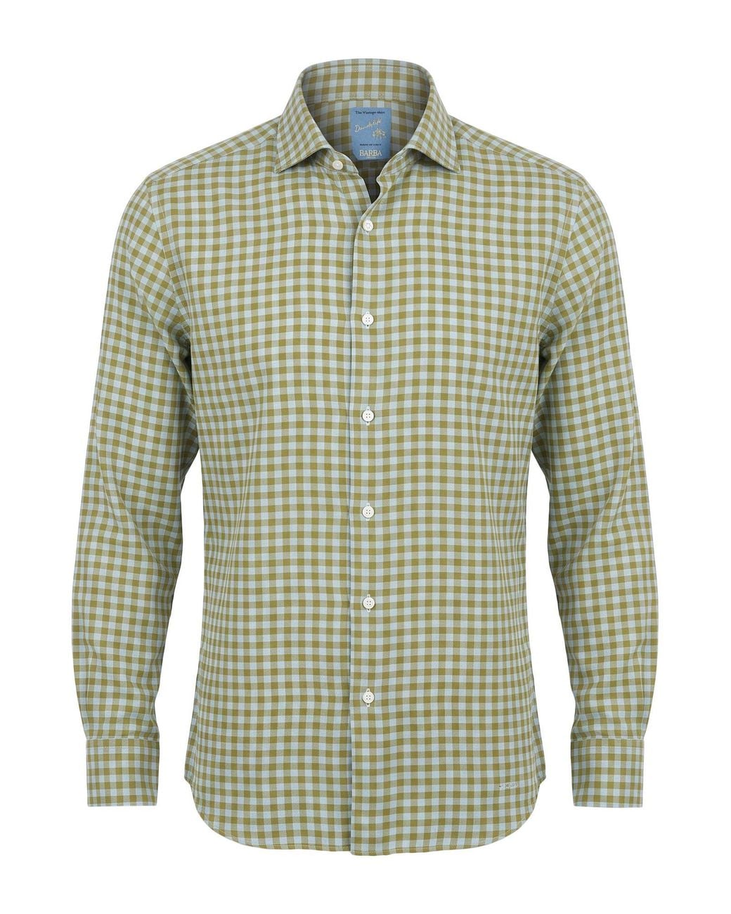 Barba Napoli Green Shirt Cotton, Wool for men