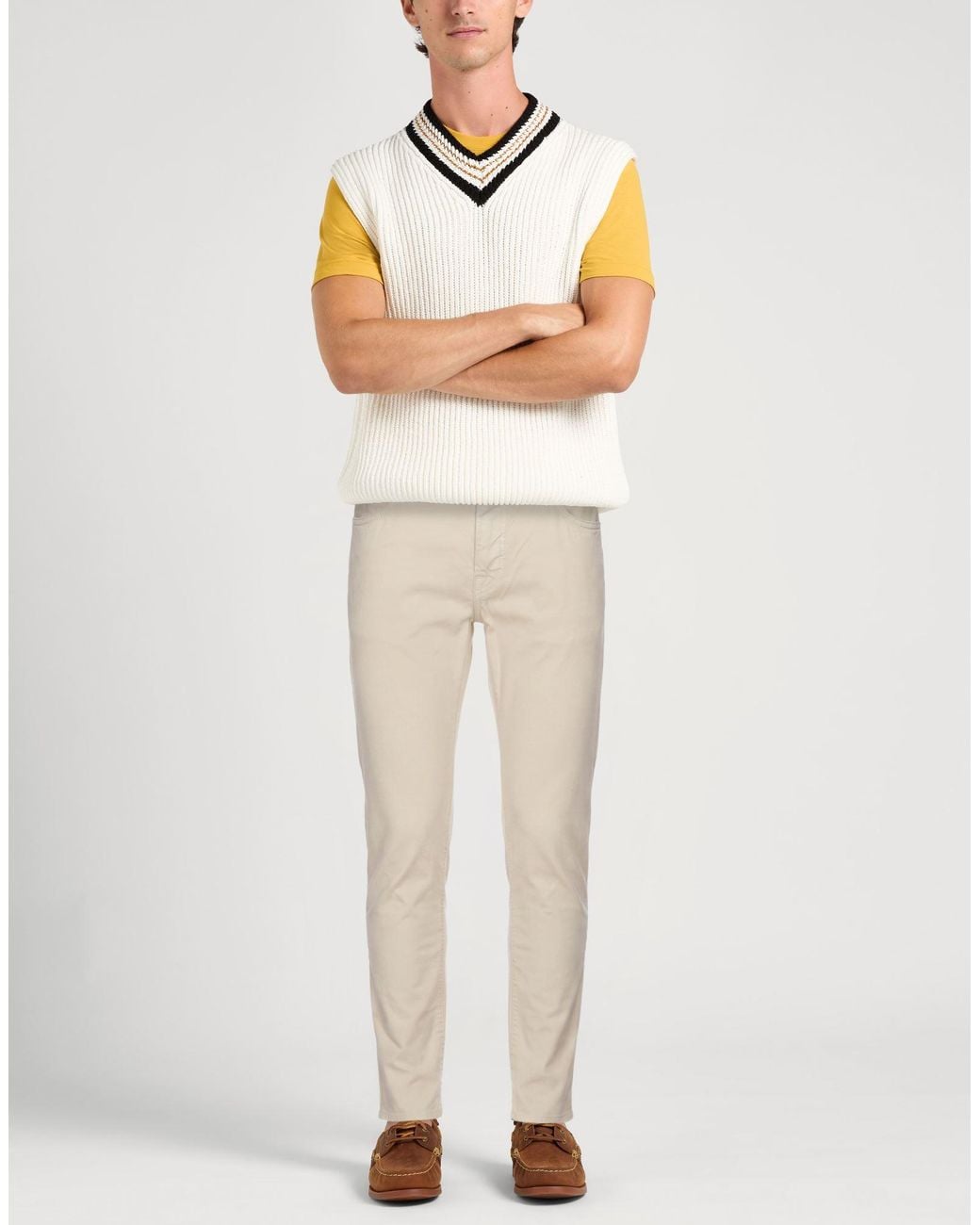 Jacob Cohen Natural Cream Pants Cotton, Elastane for men