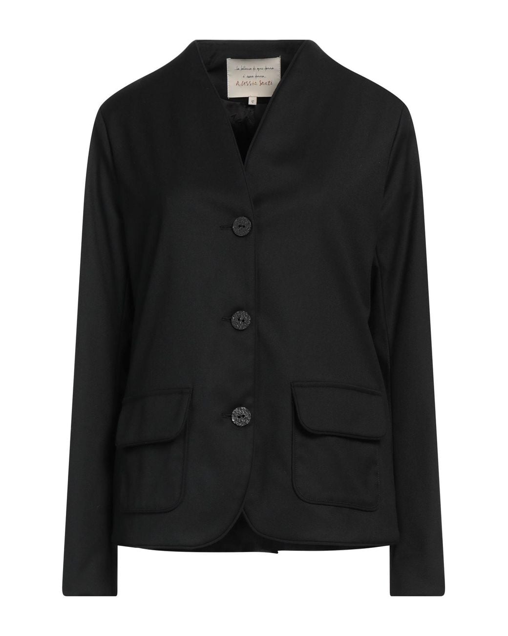 ALESSIA SANTI Black Blazer Polyester, Viscose, Elastane