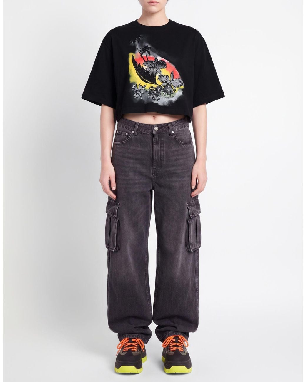 MSGM Black T-Shirt Cotton