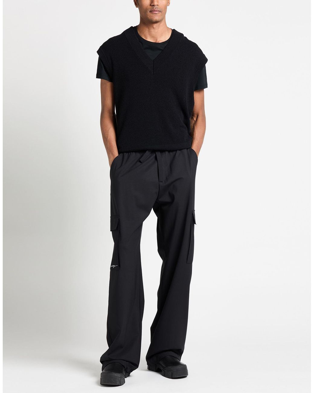 MSGM Black Pants Virgin Wool, Elastane for men