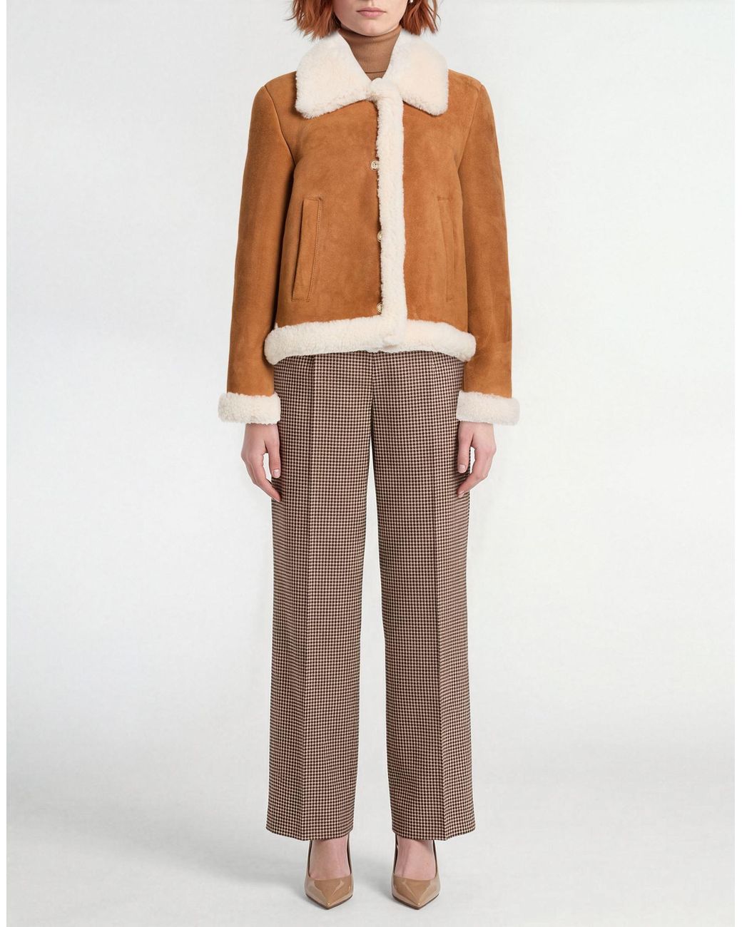 Maje Brown Shearling & Teddy