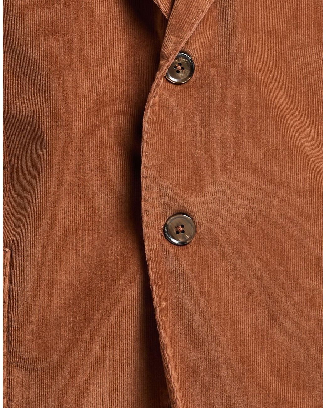 Luigi Bianchi Brown Suit Cotton, Elastane for men