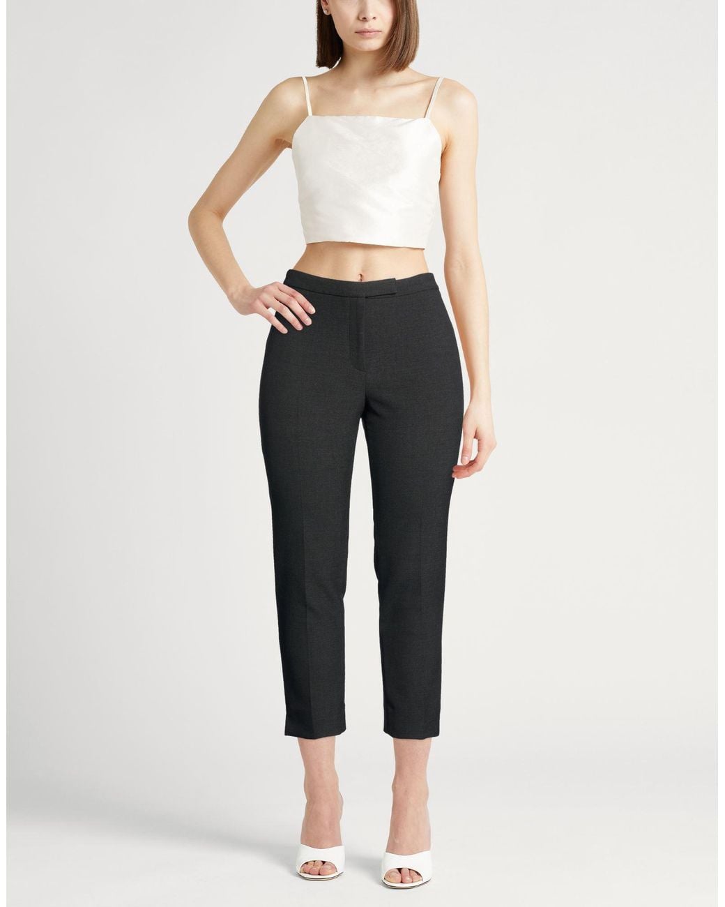Peserico Black Pants Polyester, Vinyon, Cotton, Elastane