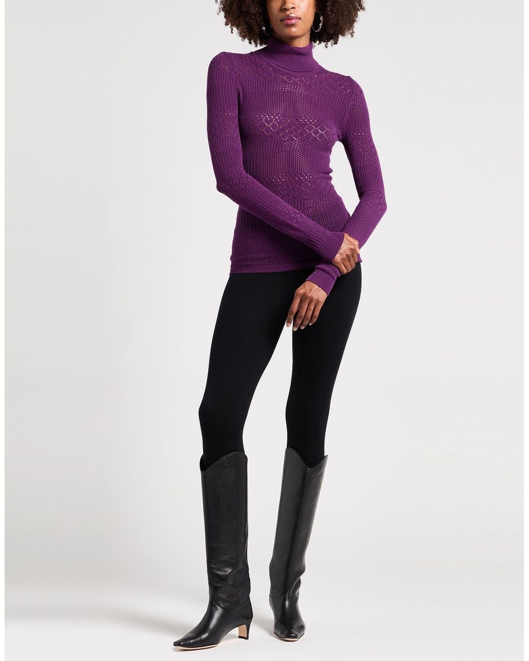 Babylon Purple Turtleneck Viscose, Polyester