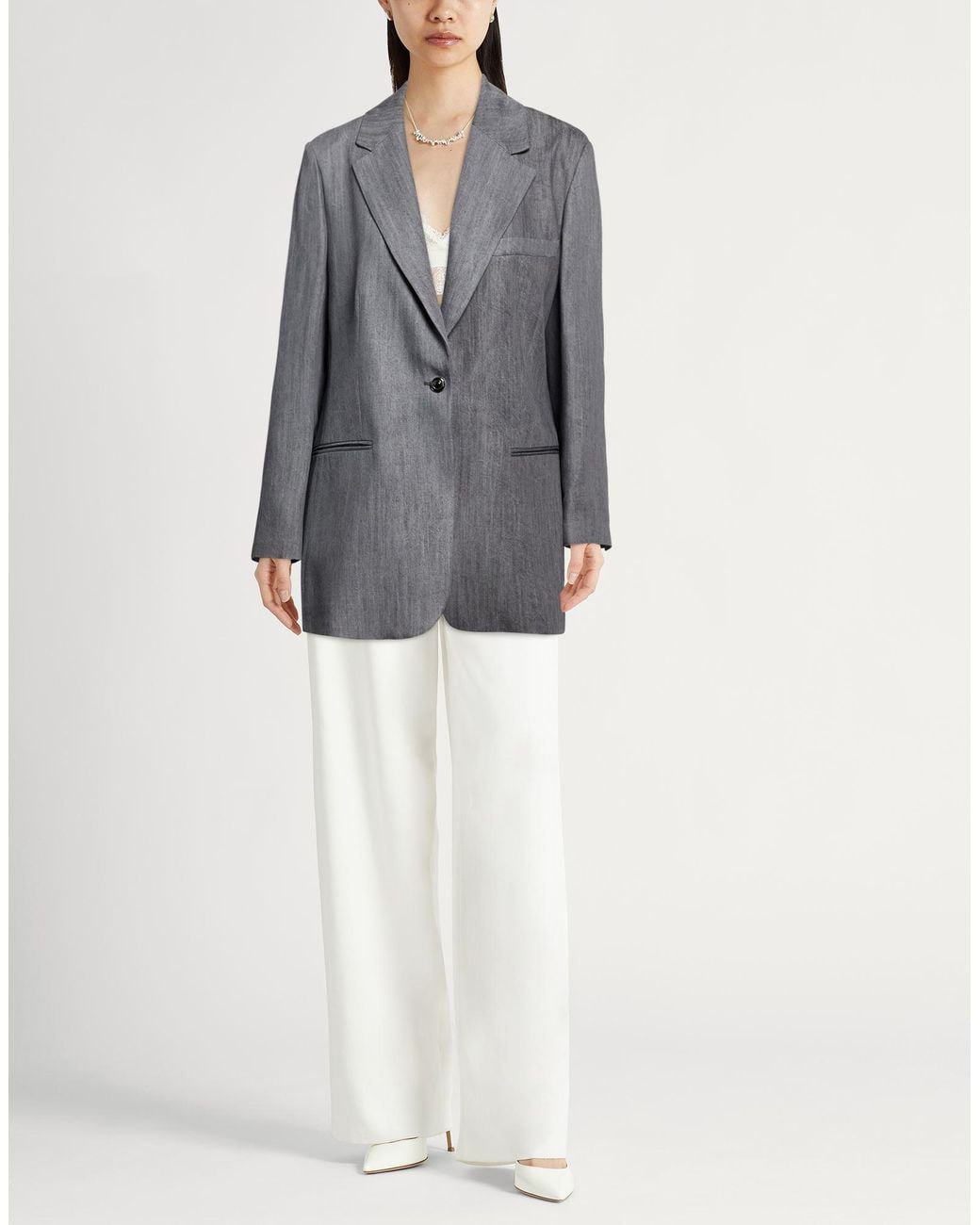 Liu Jo Gray Blazer Lyocell