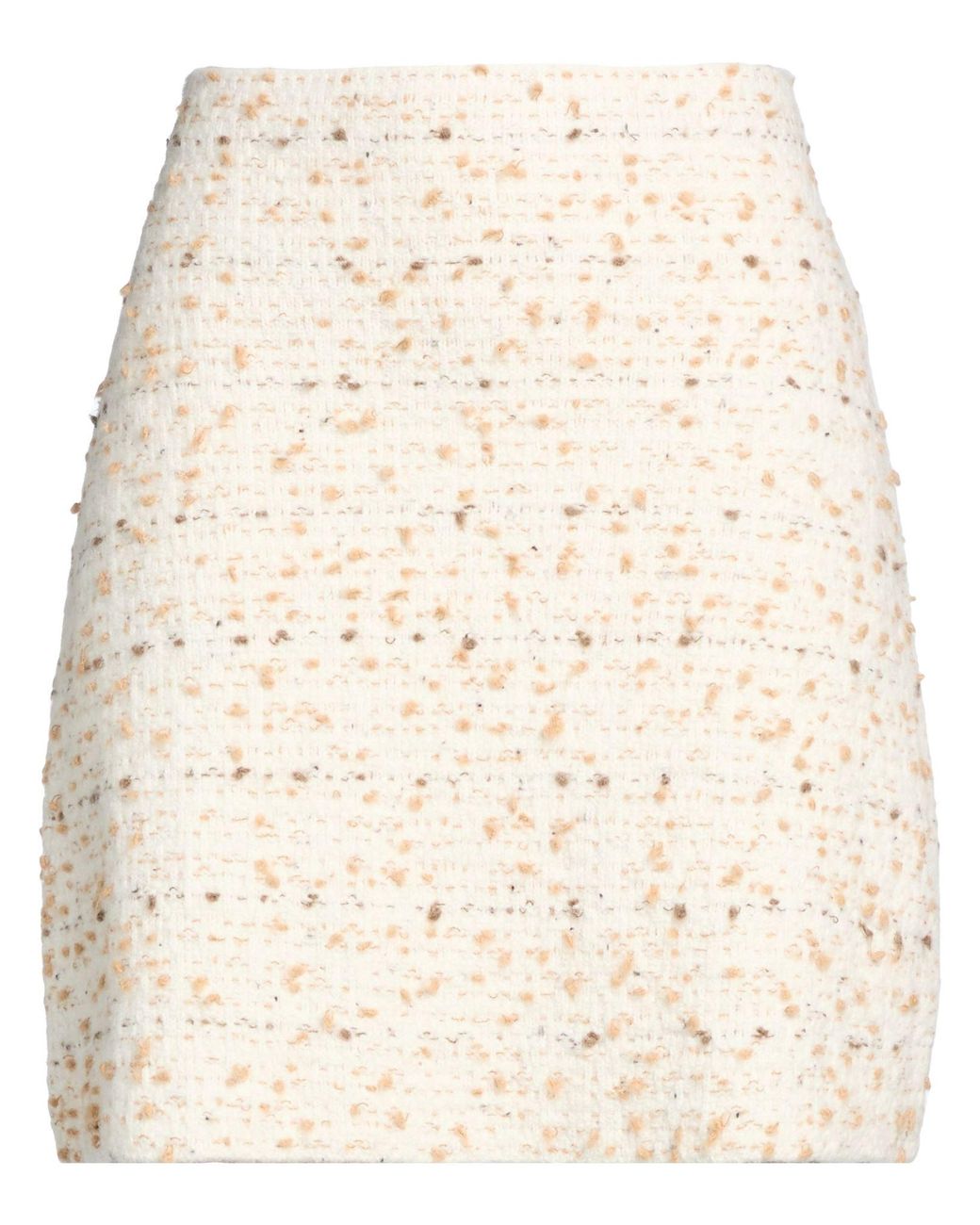 Fabiana Filippi Natural Mini Skirt Virgin Wool, Alpaca Wool, Polyamide, Silk, Cashmere