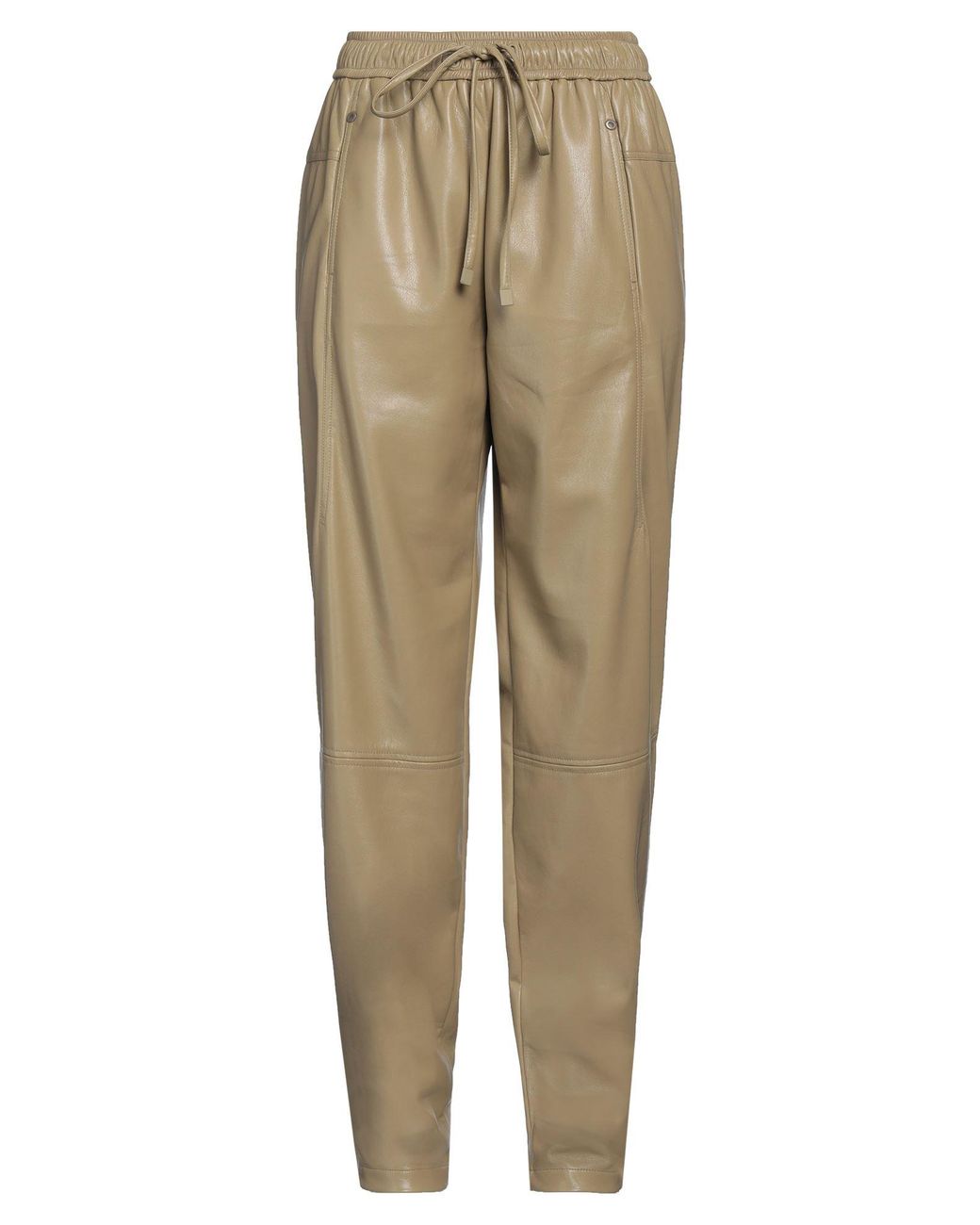Low Classic Natural Khaki Pants Polyester, Polyurethane
