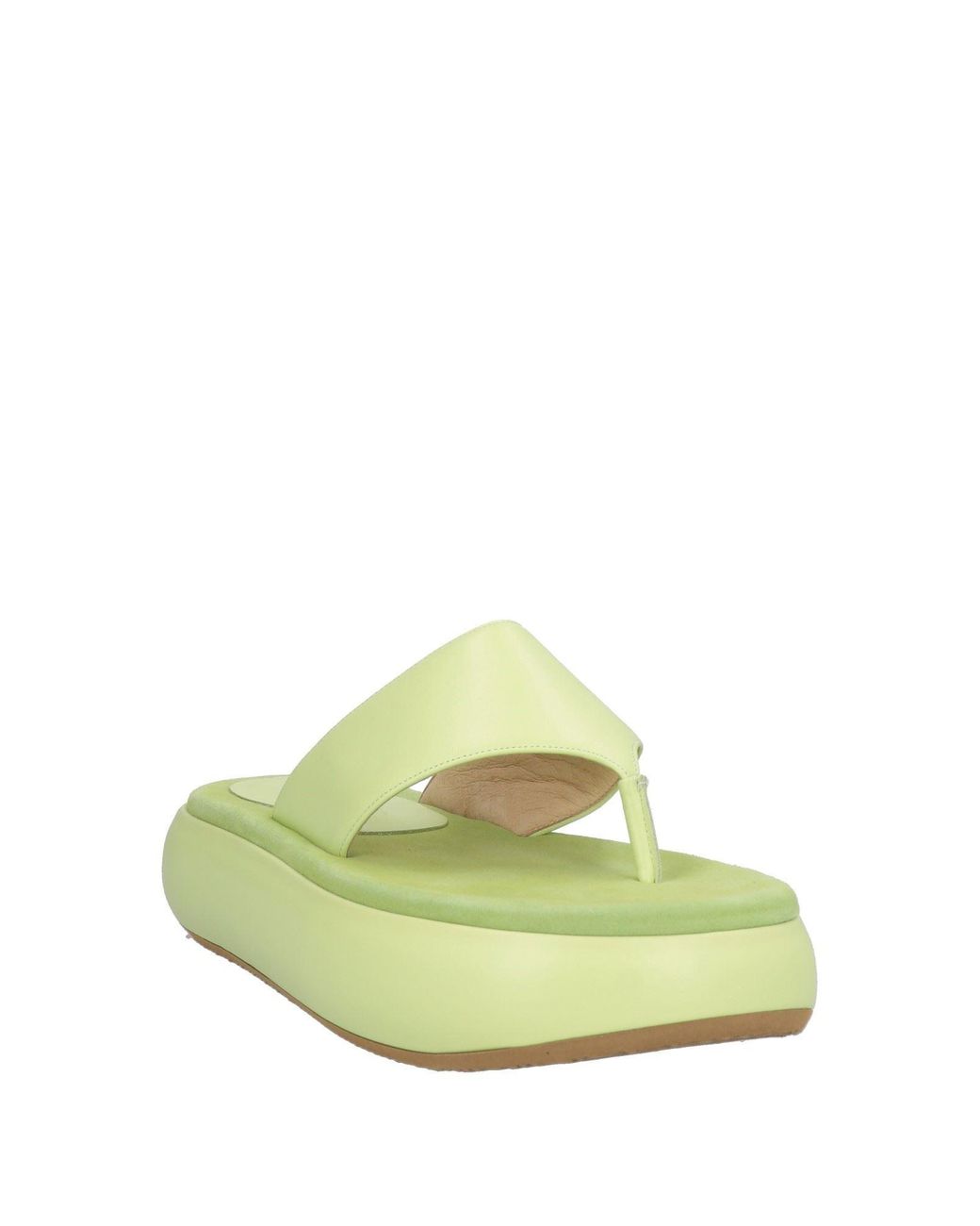 OSOI Green Lime Thong Sandal Leather