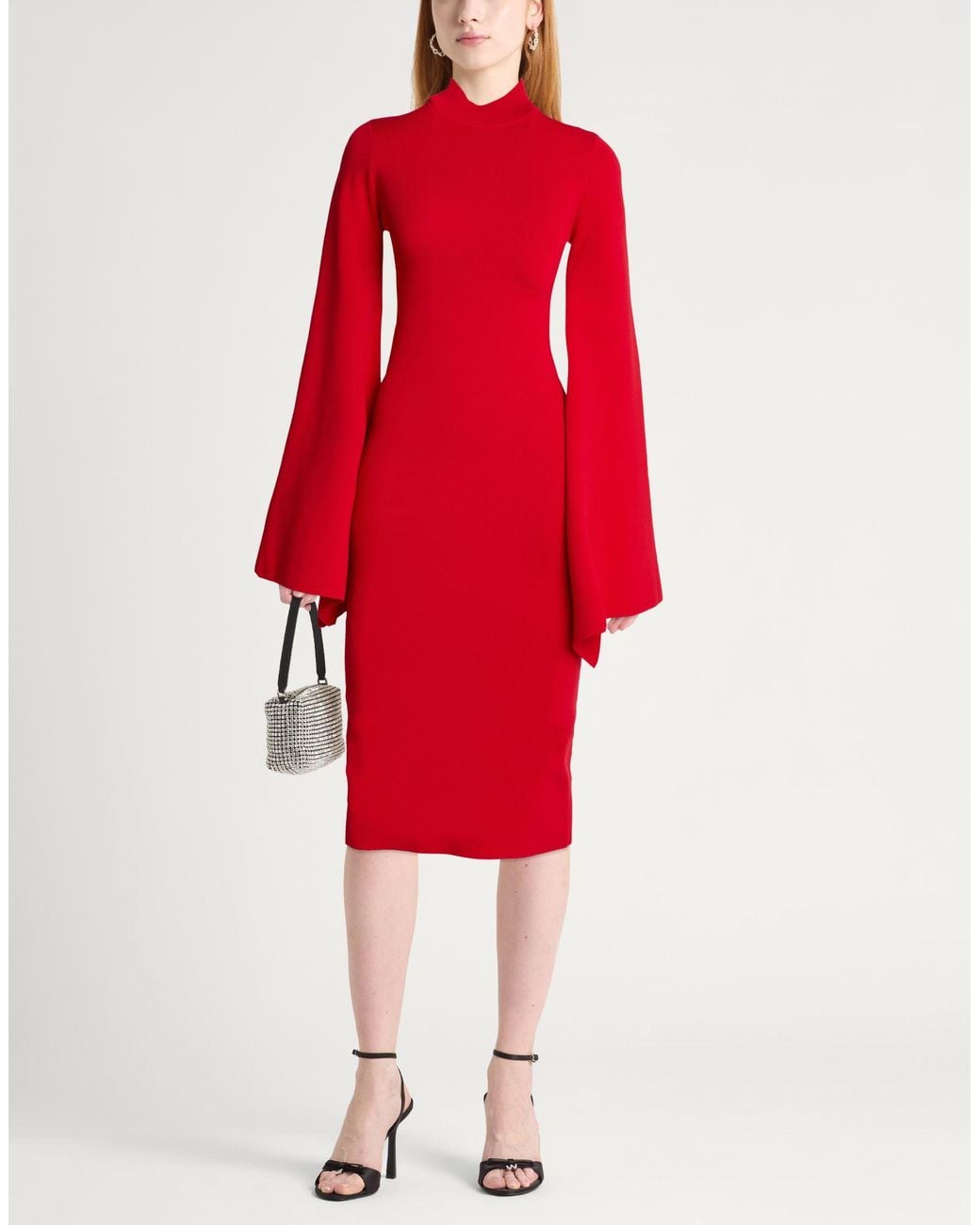 Solace London Red Midi Dress