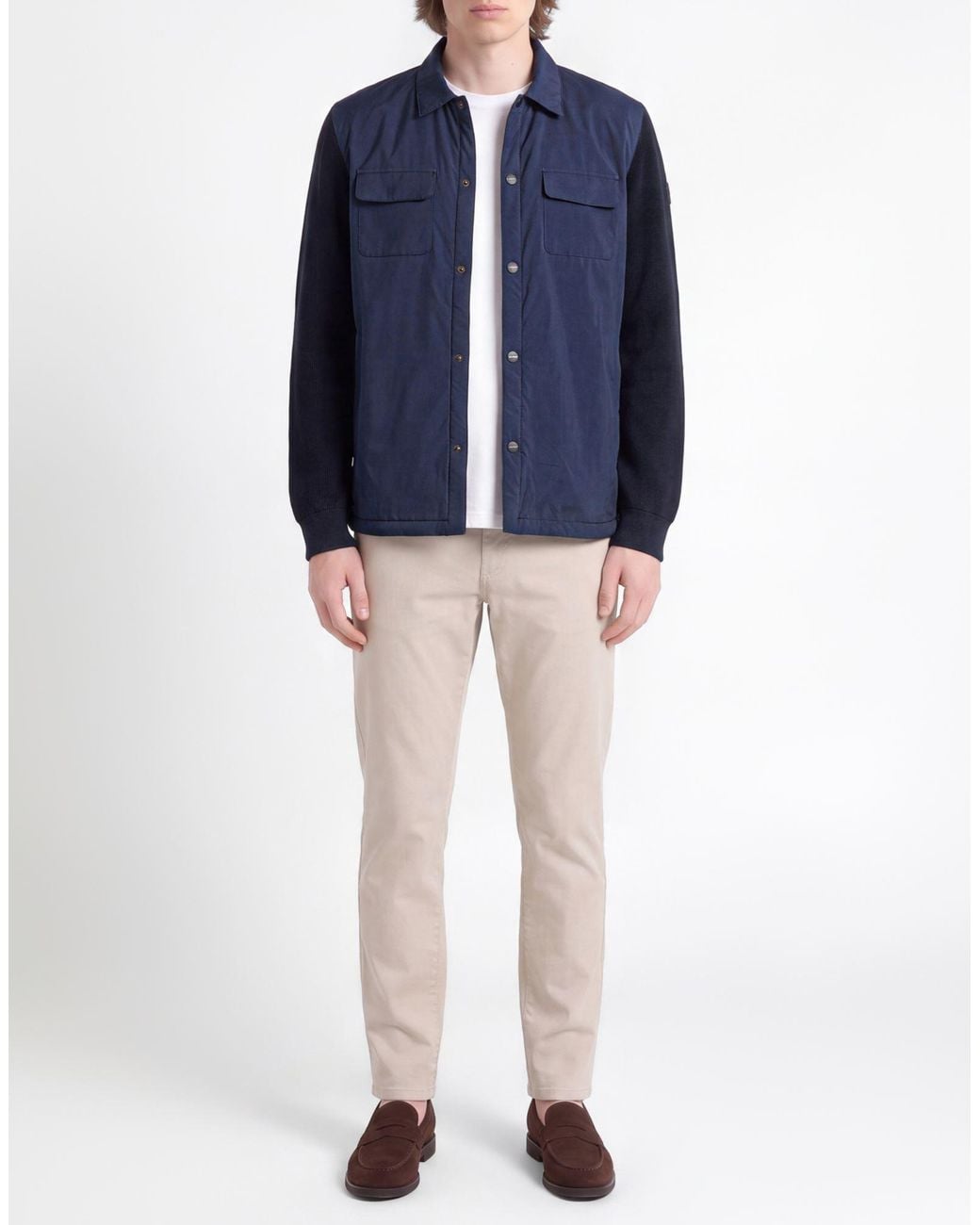 Façonnable Blue Midnight Jacket Polyester, Cotton for men