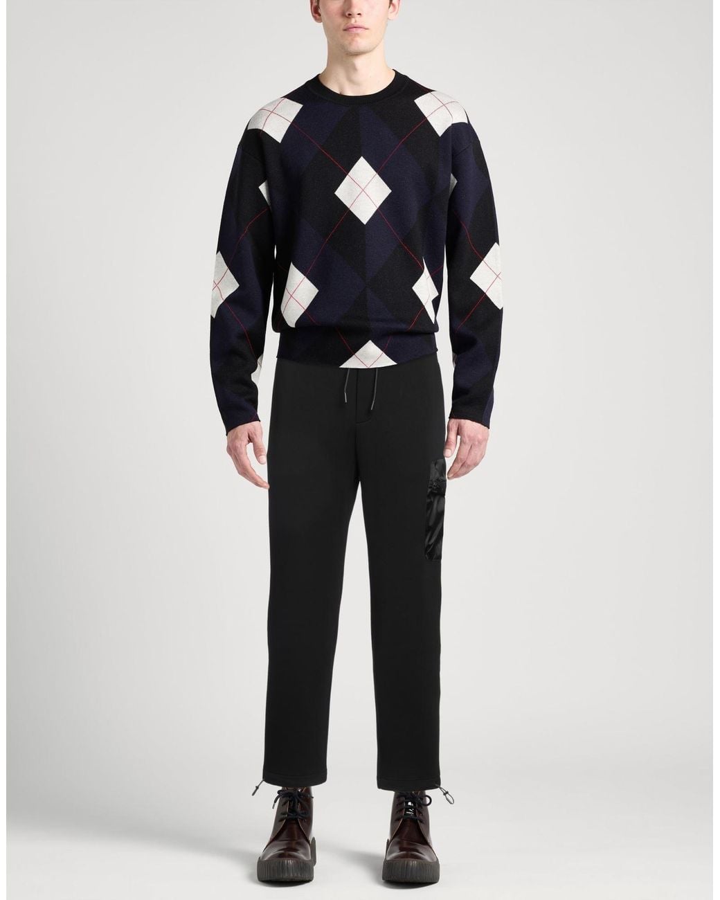 Emporio Armani Black Pants Cotton, Polyester, Elastane, Polyamide, Polyurethane for men
