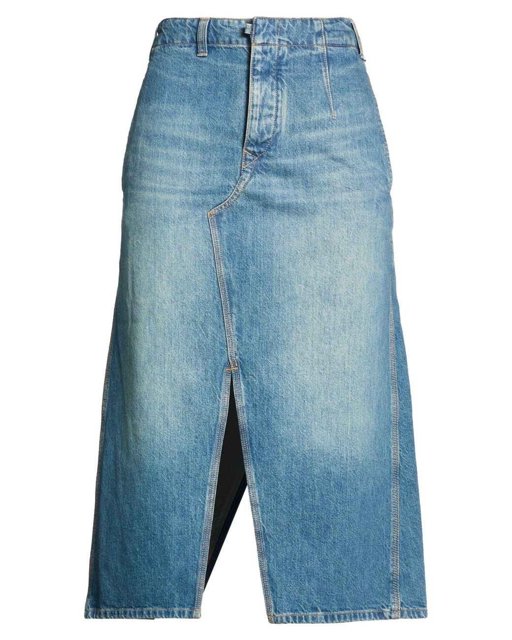 Victoria Beckham Blue Denim Skirt Cotton
