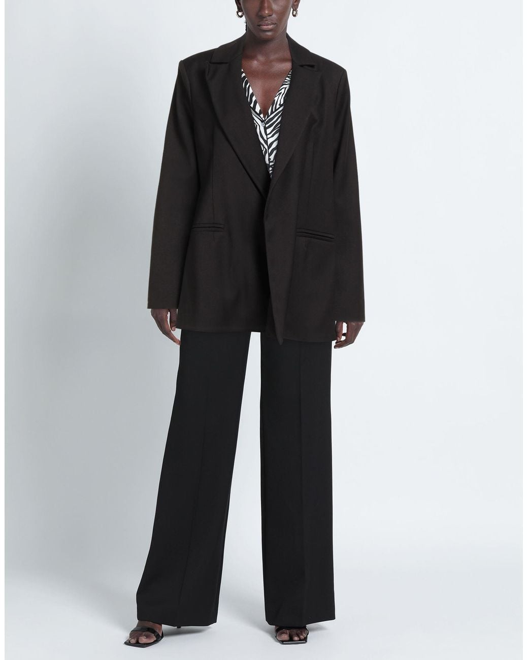 5 PROGRESS Black Blazer Polyester, Viscose, Elastane