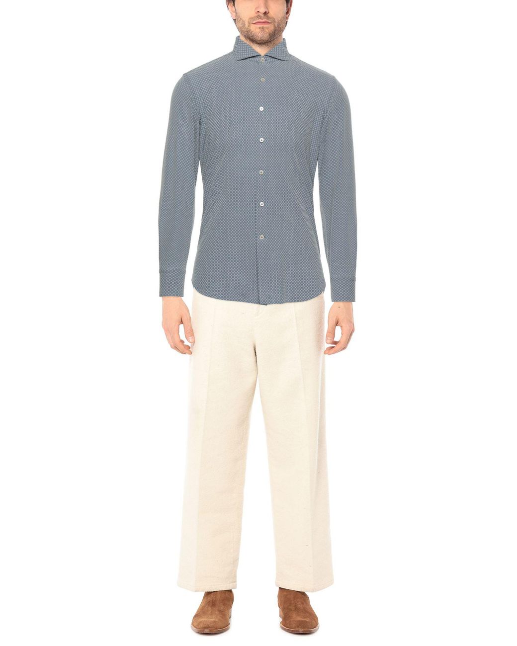 Alessandro Gherardi Blue Slate Shirt Cotton for men