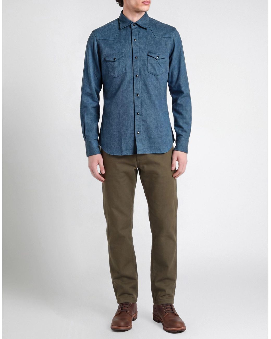 Barba Napoli Blue Shirt Cotton for men