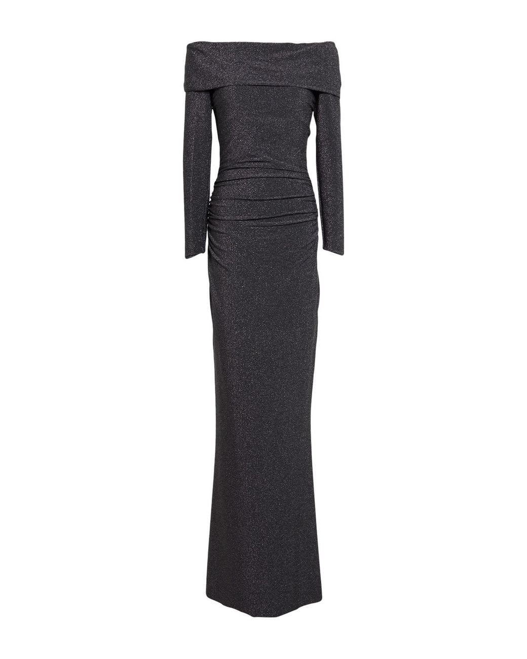 La Petite Robe Di Chiara Boni Gray Charcoal Maxi Dress Polyester, Viscose, Polyamide, Metallic Polyester, Elastane