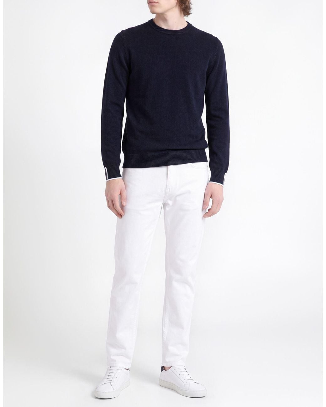 Alpha Studio Blue Midnight Sweater Geelong Wool for men