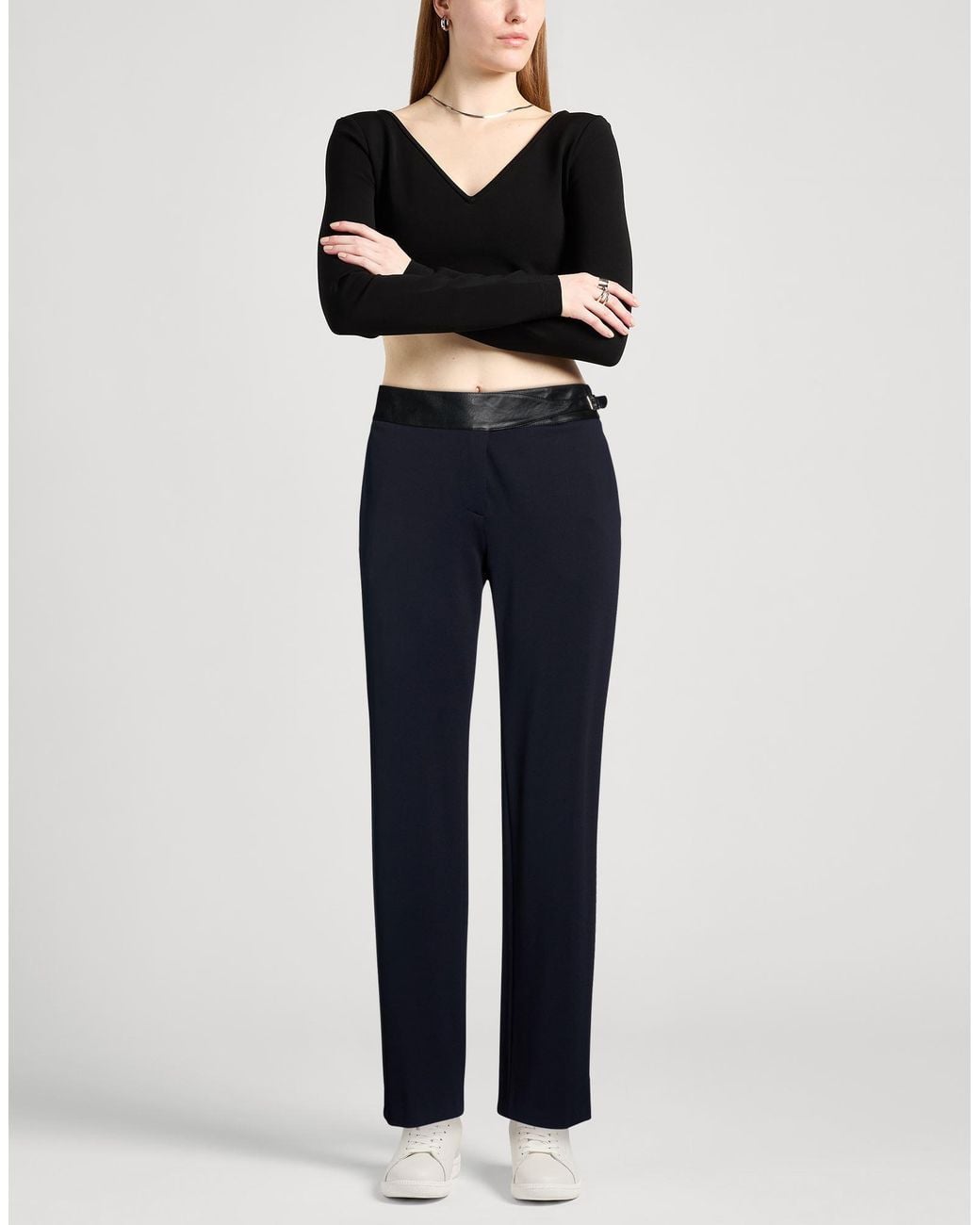 Liviana Conti Blue Midnight Pants Viscose, Polyamide, Elastane