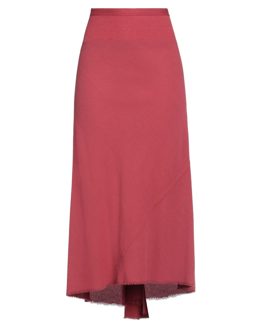 Rick Owens Red Midi Skirt