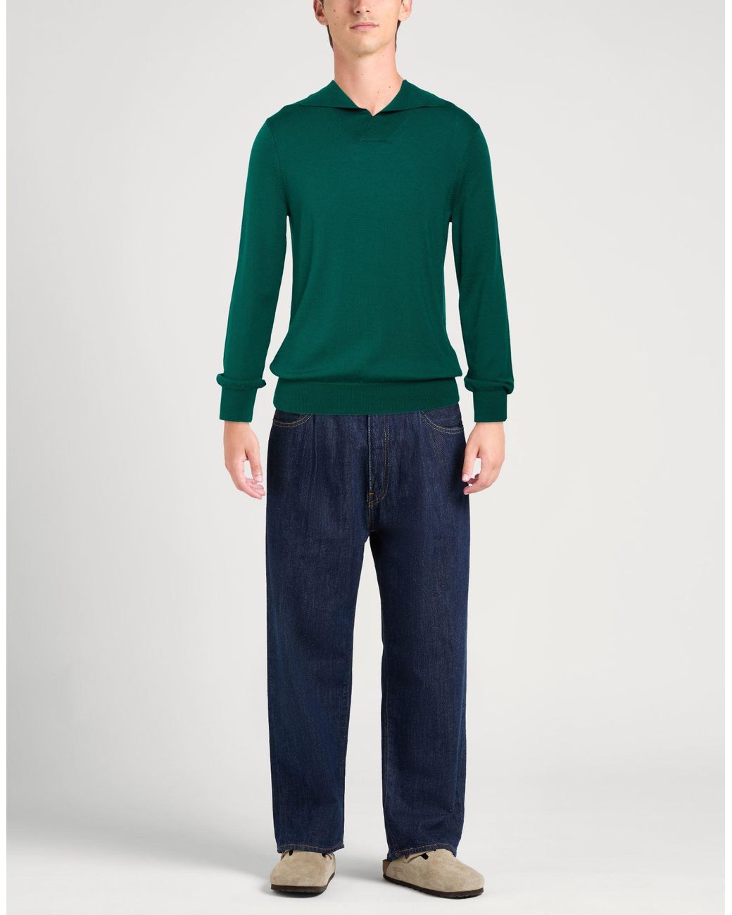 Amaranto Green Sweater Wool for men