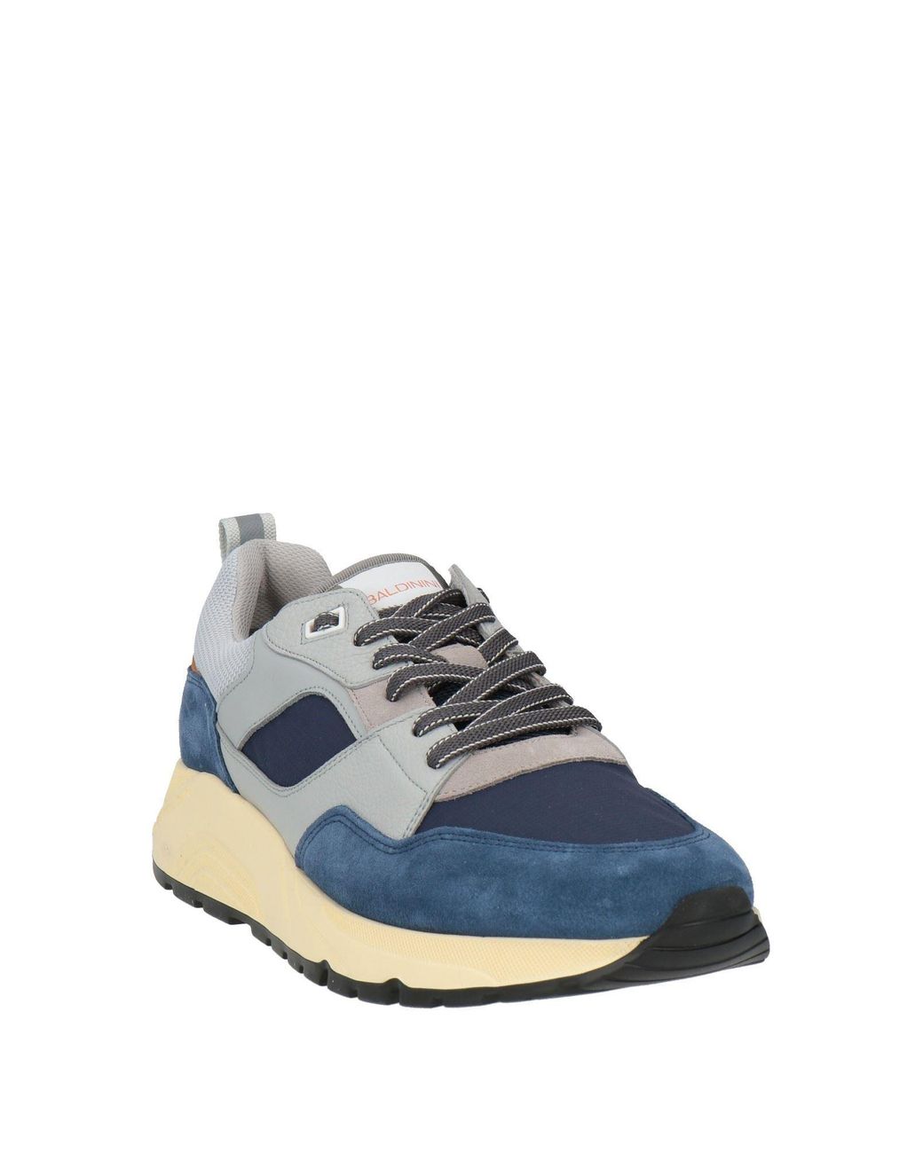 Baldinini Blue Sneakers Leather, Textile Fibers for men