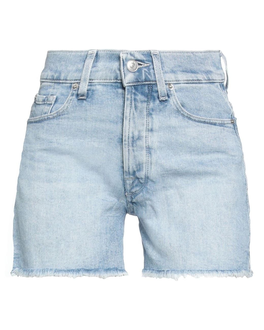 7 For All Mankind Blue Denim Shorts