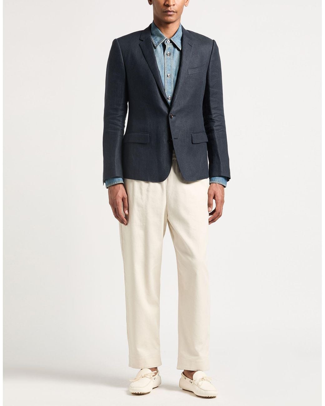 Dolce & Gabbana Blue Midnight Blazer Linen for men