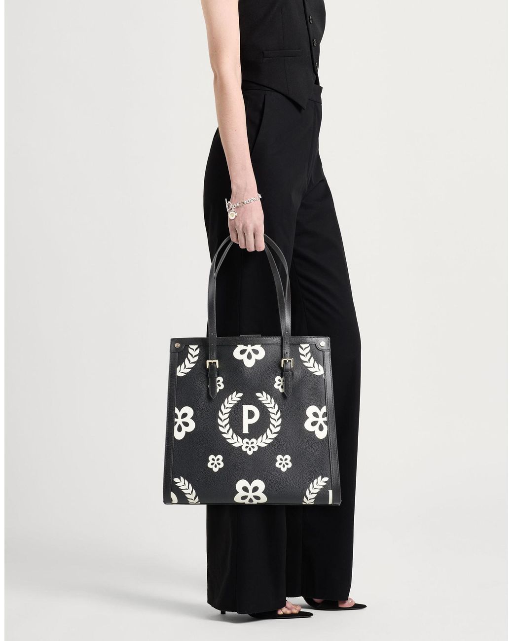 Pollini Black Shoulder Bag Leather