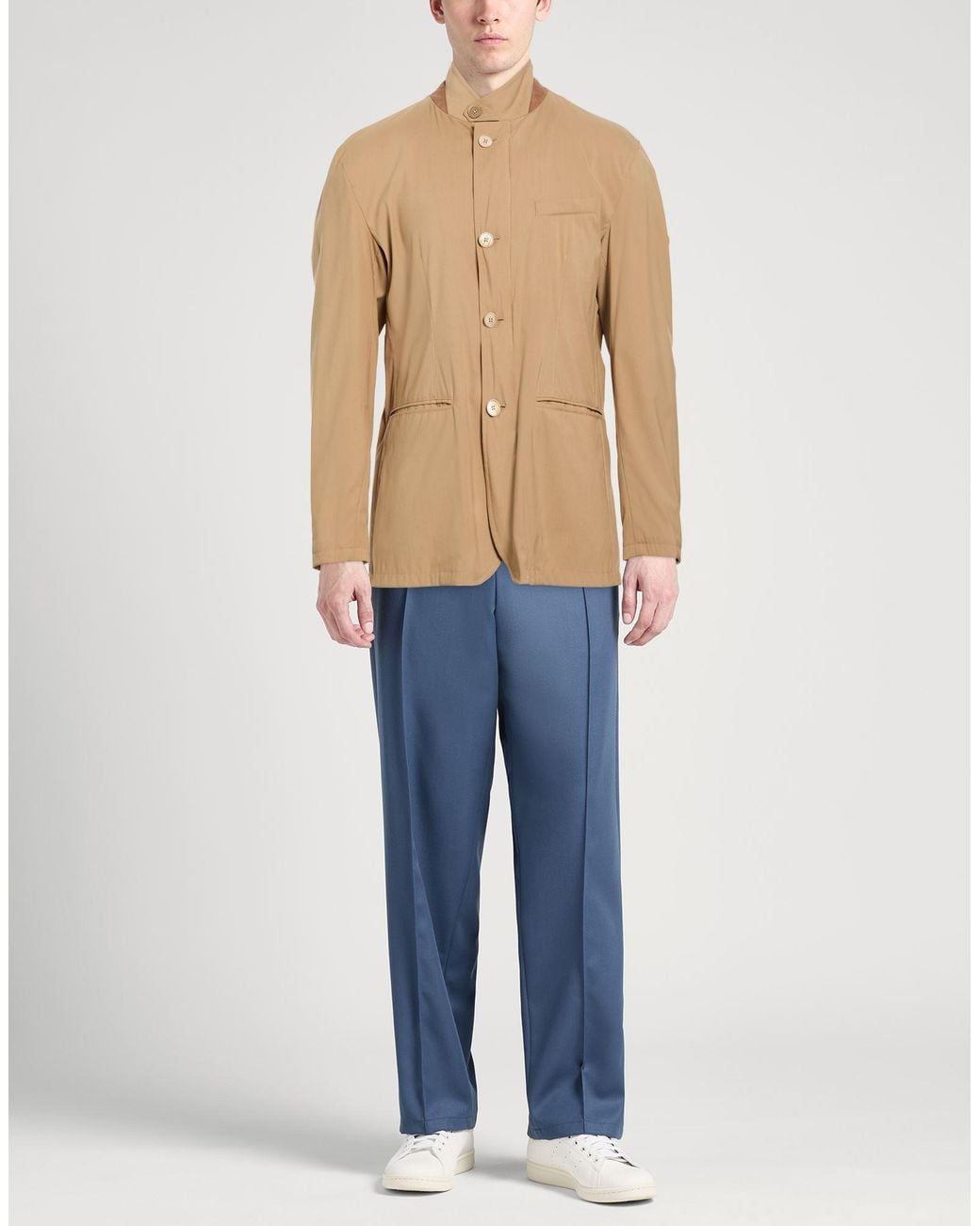 Herno Natural Blazer Wool, Polyamide, Elastane for men