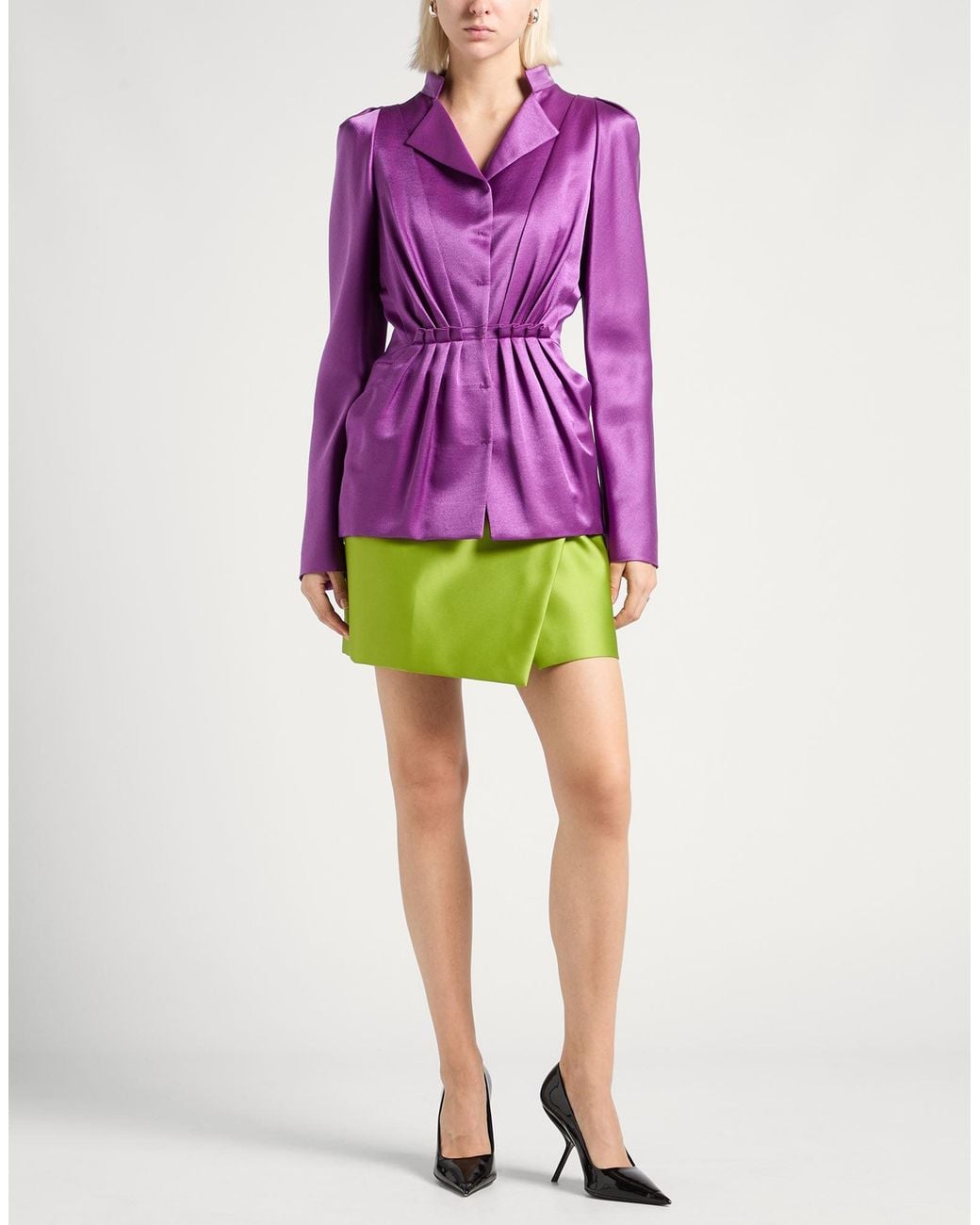 Alberta Ferretti Purple Blazer Wool, Silk