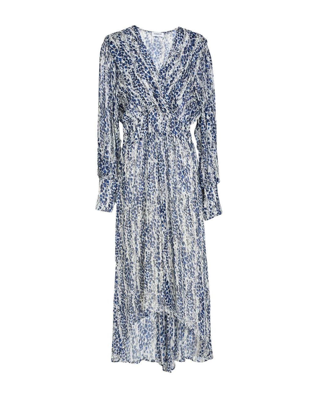 Dondup Blue Maxi Dress Viscose