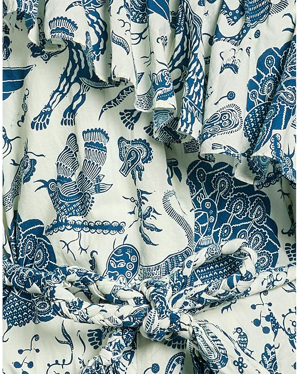 RHODE Blue Mini Dress Cotton