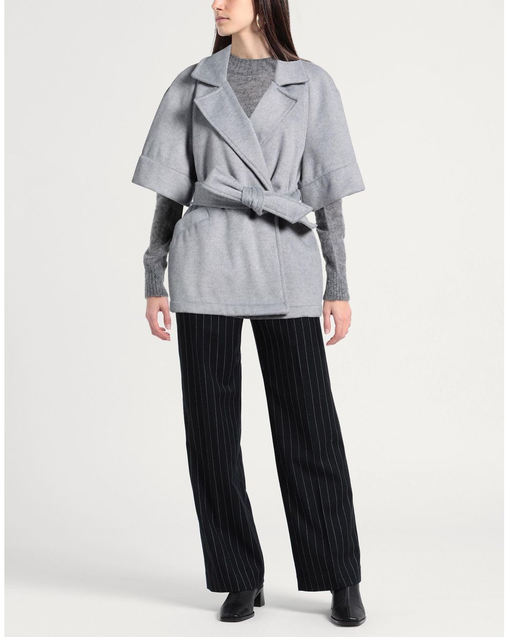 Please Gray Coat Polyester, Viscose