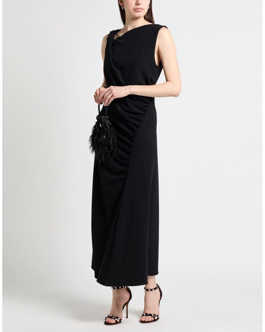 Imperial Black Maxi Dress Polyester, Elastane