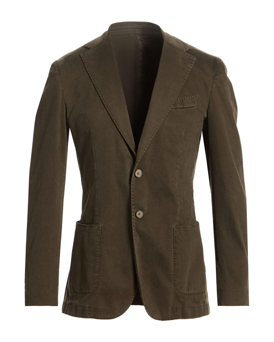 Santaniello Green Military Blazer Cotton, Elastane for men