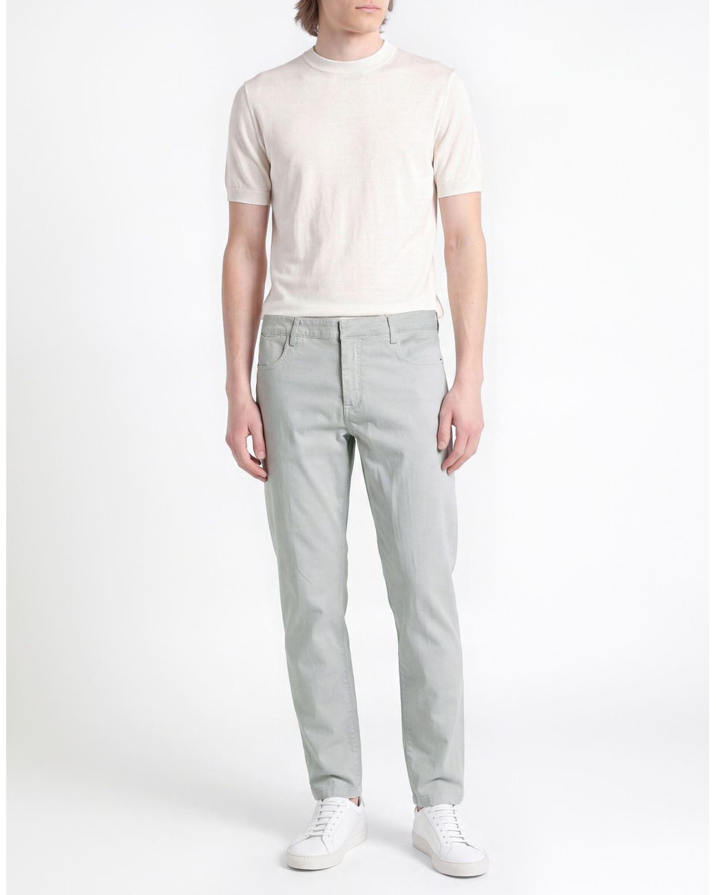 Eleventy Gray Platinum Sky Pants Cotton, Lyocell, Silk, Elastane for men