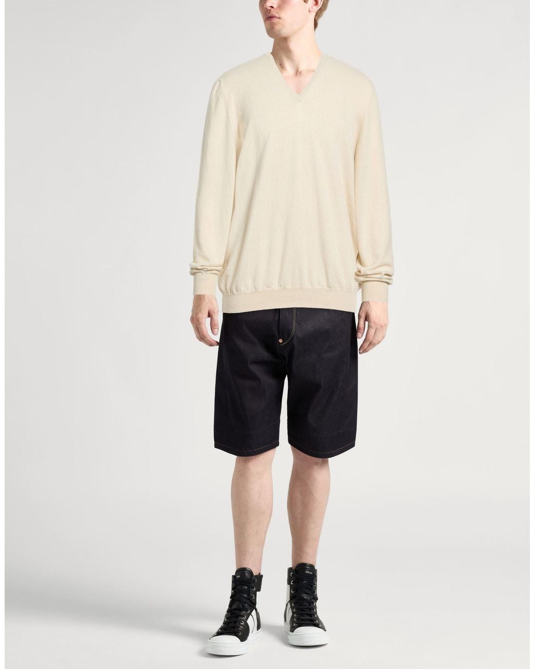 Fedeli White Sweater Cashmere for men