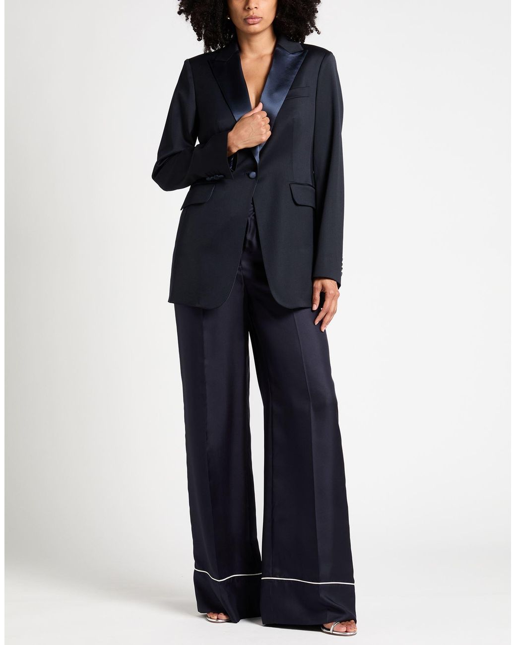 Kiton Blue Midnight Blazer Virgin Wool, Elastane, Triacetate, Polyethylene
