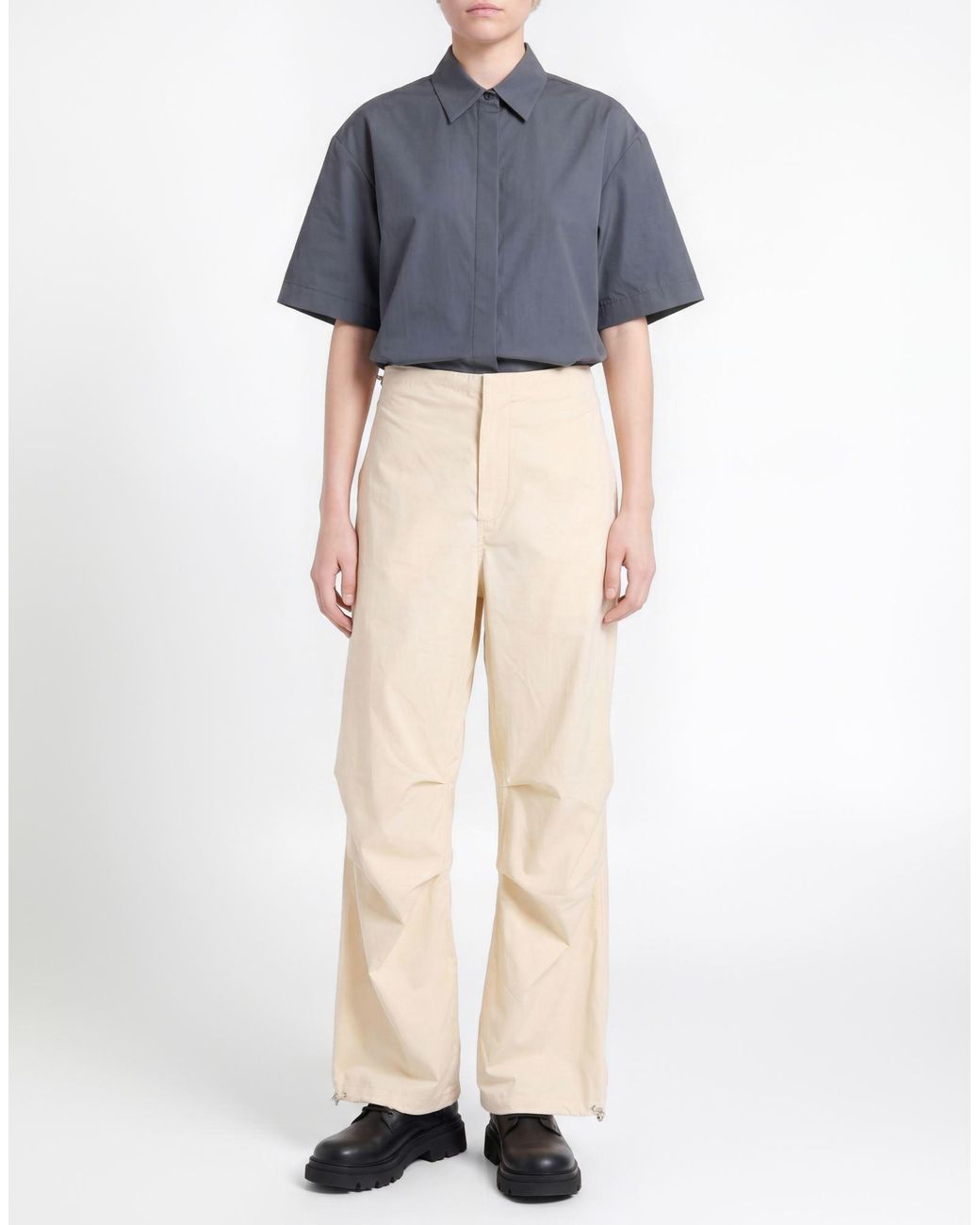 Sandro Natural Pants Cotton, Polyester, Elastane