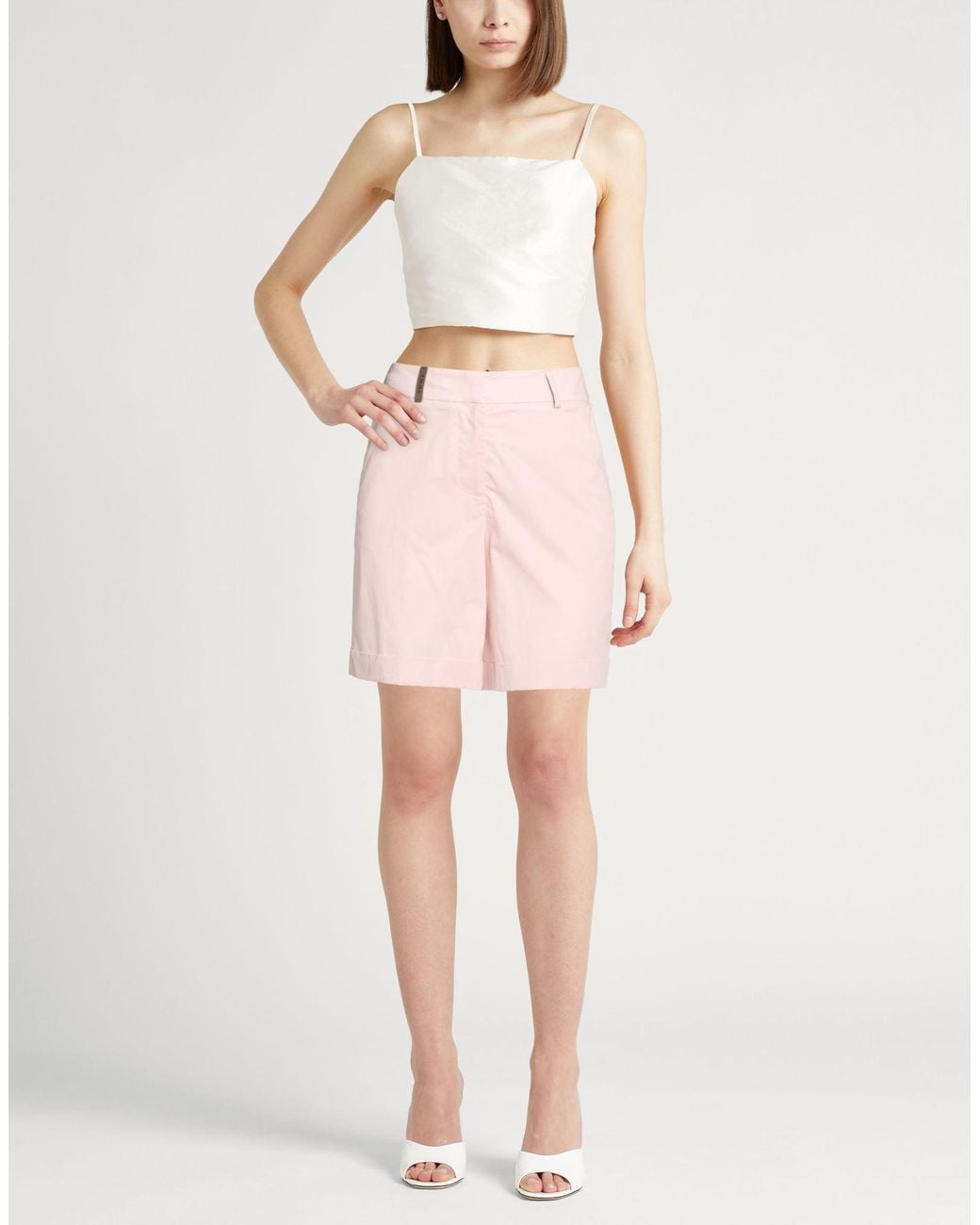 Peserico Pink Shorts & Bermuda Shorts Cotton, Elastane
