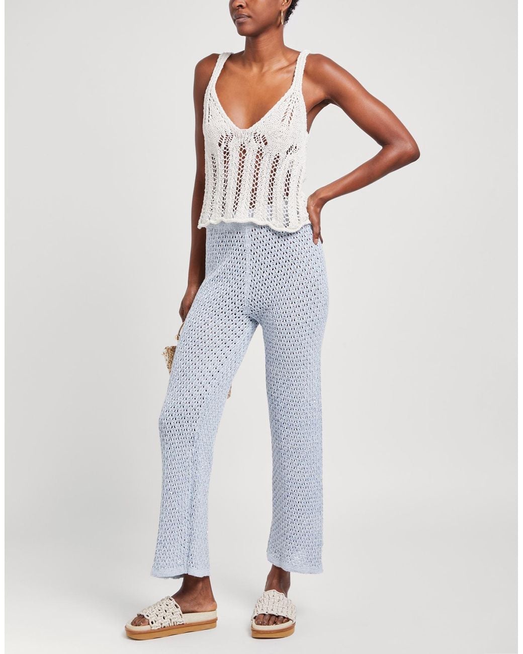 Eleventy White Pants Cotton, Linen, Polyester