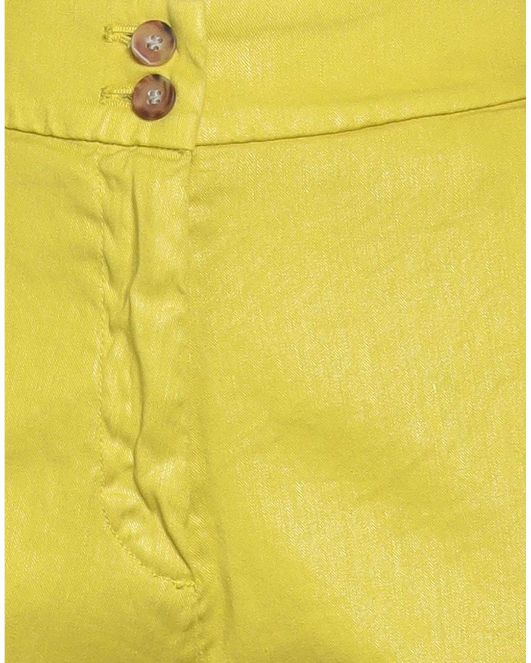 Mason's Yellow Pants Linen, Cotton, Elastane