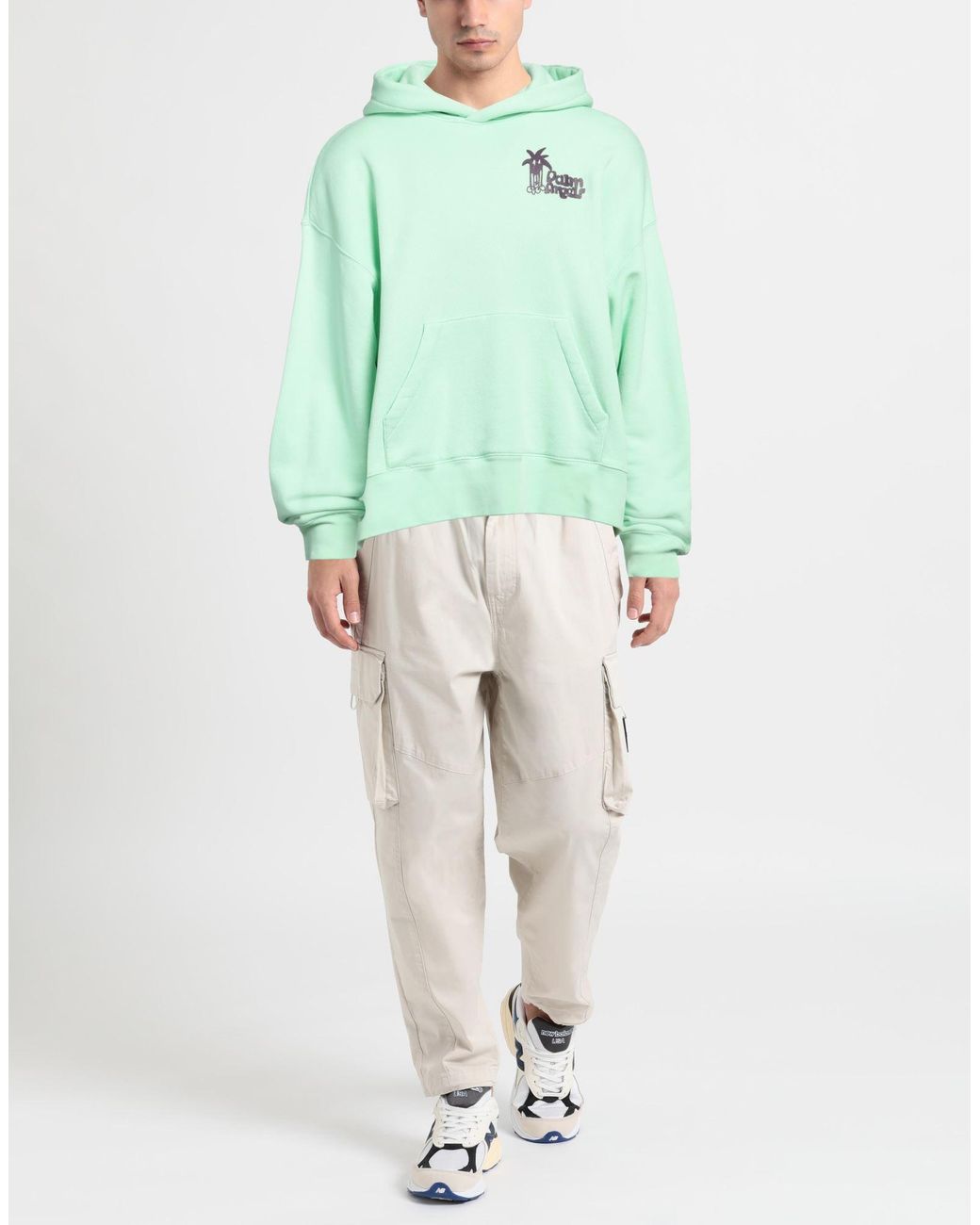 Palm Angels Green Sweatshirt Cotton, Elastane for men