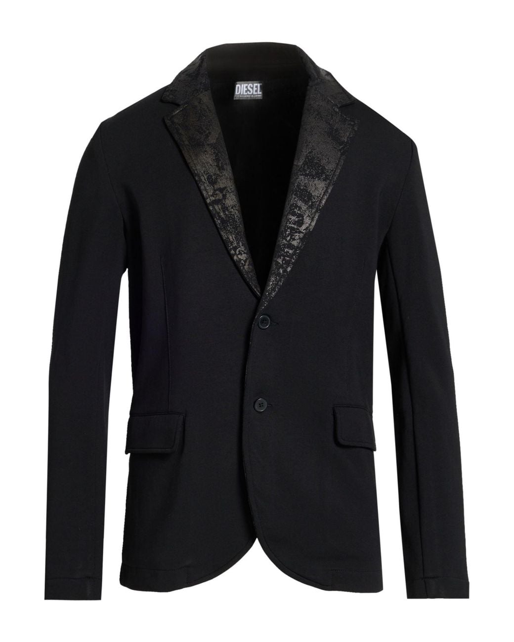 DIESEL Black Blazer Cotton, Polyester, Elastane for men