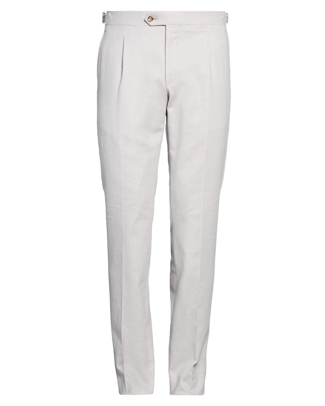 Luigi Borrelli Napoli Gray Pants Cotton, Elastane for men