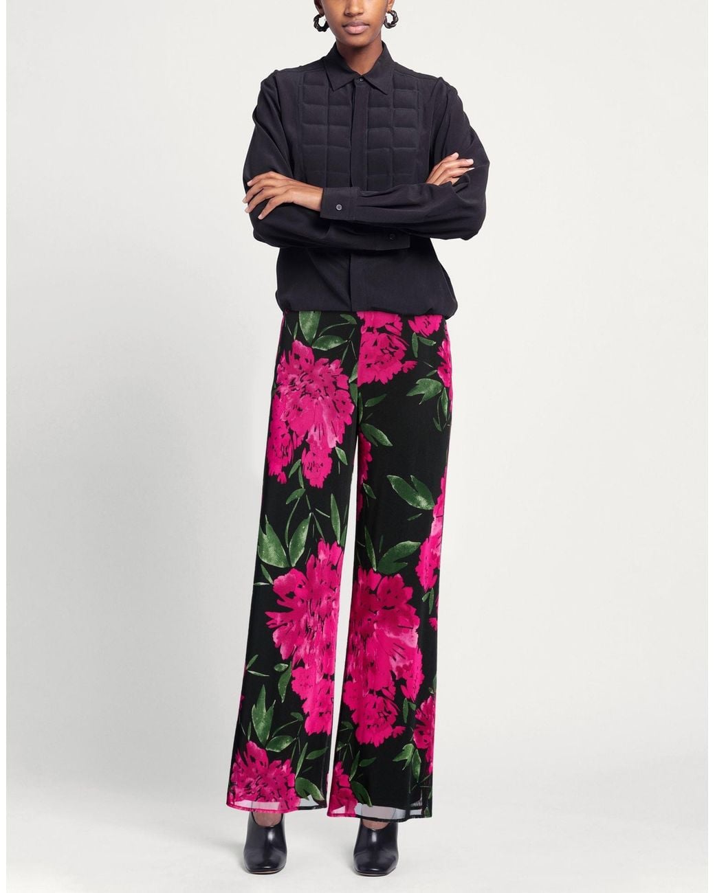 FRANK LYMAN Pink Pants Polyester, Elastane