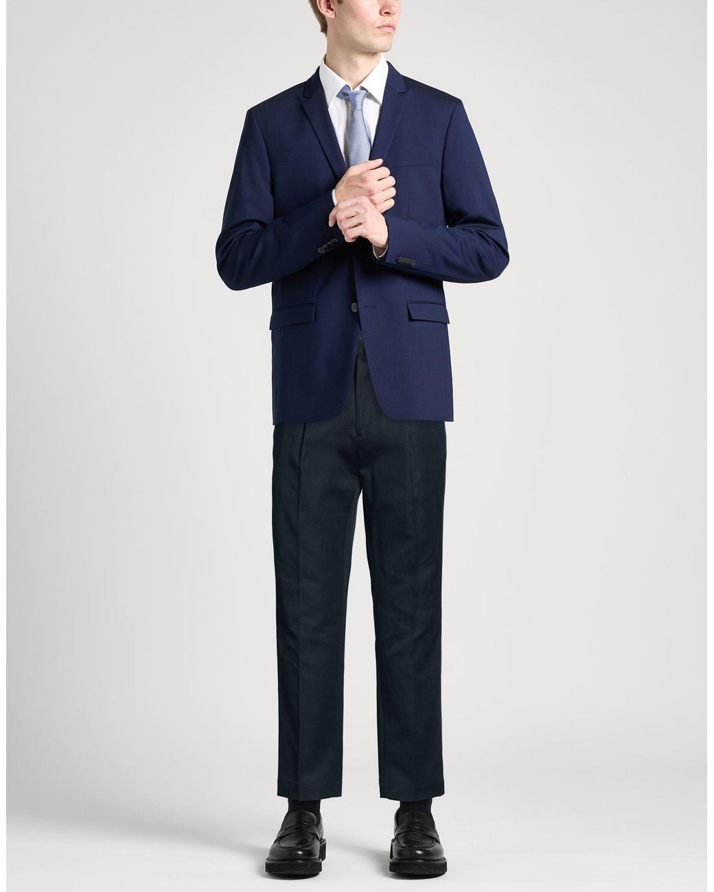 Santaniello Blue Pants Cotton, Linen for men