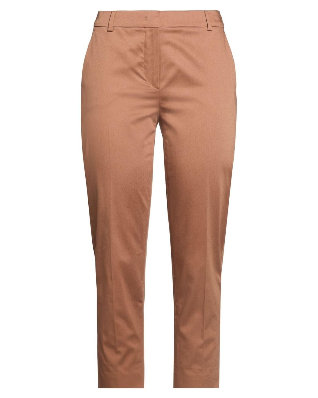 Max Mara Natural Camel Pants Cotton, Elastane